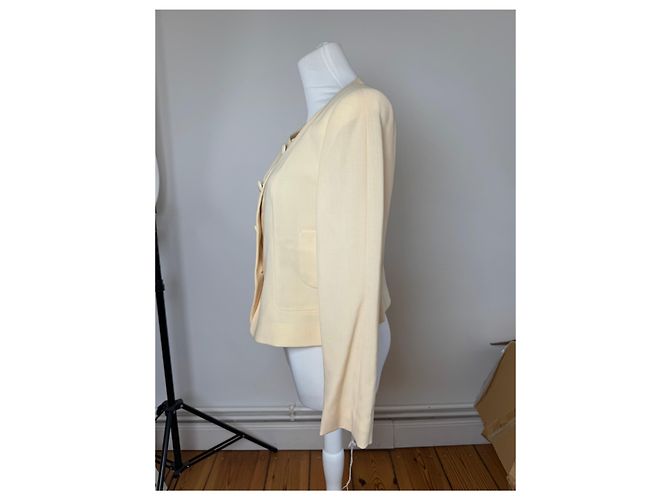 Giacca in seta vintage Balenciaga beige M - vista 2
