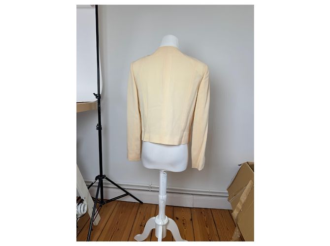 Giacca in seta vintage Balenciaga beige M - vista 3