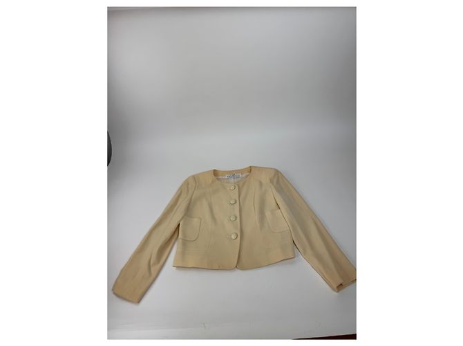 Giacca in seta vintage Balenciaga beige M - vista 4