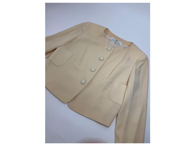 Giacca in seta vintage Balenciaga beige M - vista 5