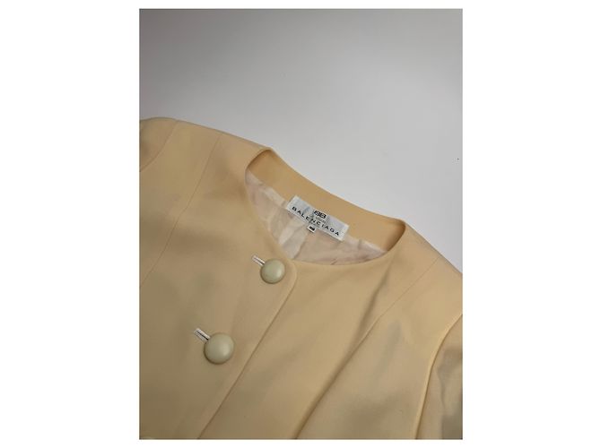 Giacca in seta vintage Balenciaga beige M - vista 6