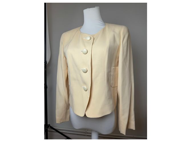 Giacca in seta vintage Balenciaga beige M - vista 8