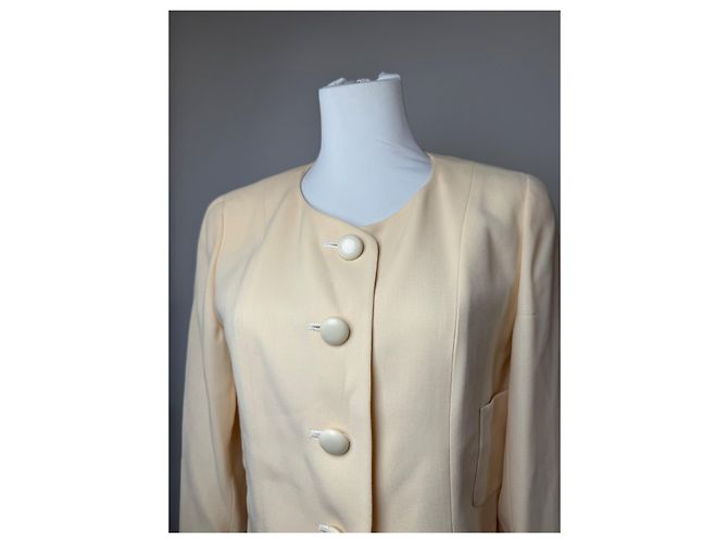 Giacca in seta vintage Balenciaga beige M - vista 9