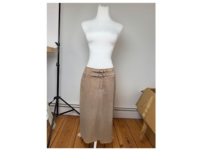 Céline Saia de camurça vintage Celine Paris 40 marrom - vista 13