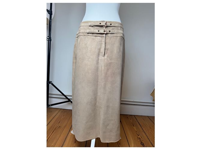 Céline Saia de camurça vintage Celine Paris 40 marrom - vista 14