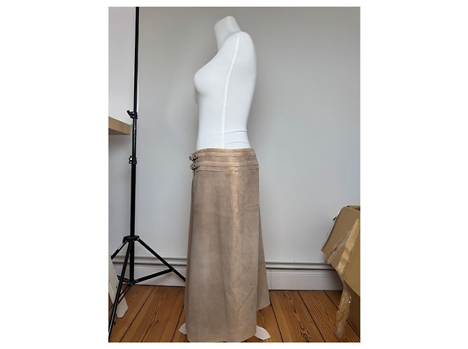 Céline Saia de camurça vintage Celine Paris 40 marrom - vista 15