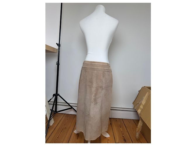 Céline Saia de camurça vintage Celine Paris 40 marrom - vista 3