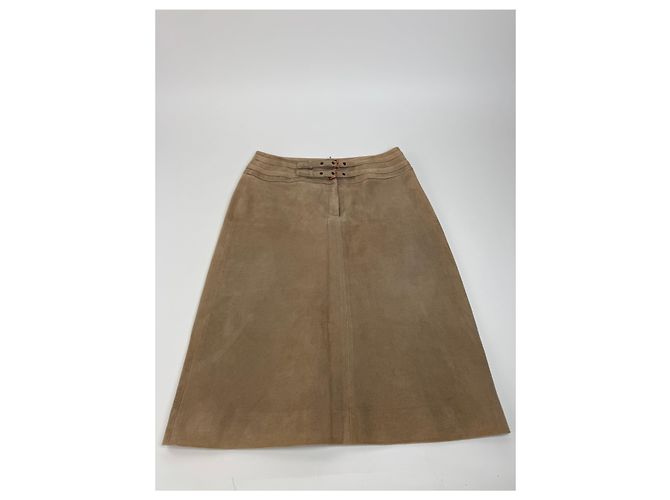 Céline Saia de camurça vintage Celine Paris 40 marrom - vista 5