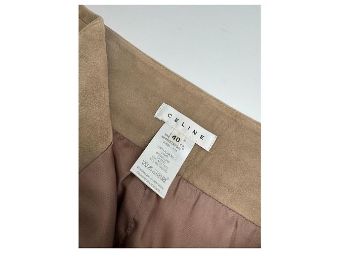 Céline Saia de camurça vintage Celine Paris 40 marrom - vista 6