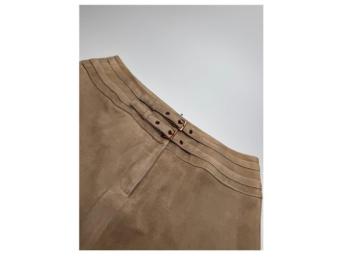 Céline Saia de camurça vintage Celine Paris 40 marrom - vista 8