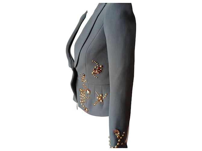 Autre Marque Giacca con strass e borchie Grigio - vista 4