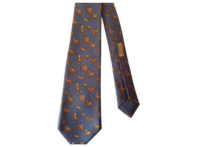 Hermès Corbata de Seda Grey - view 4