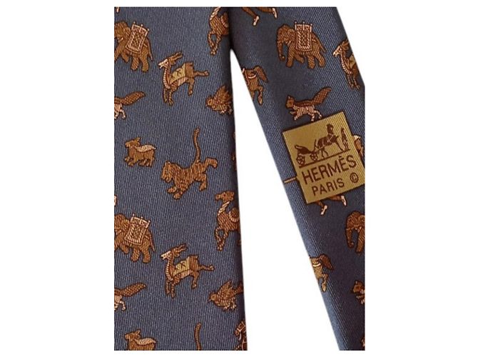 Hermès Corbata de Seda Grey - view 5
