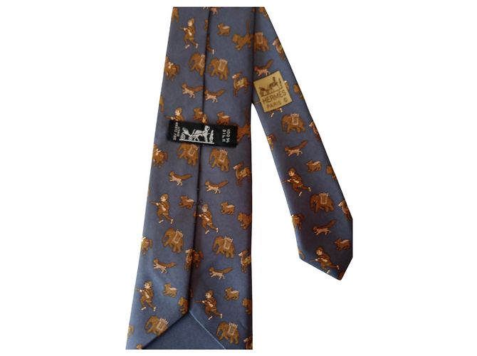 Hermès Corbata de Seda Grey - view 6