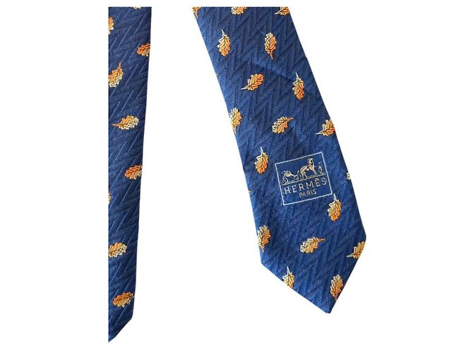 Hermès Corbata de Seda Blue - view 6