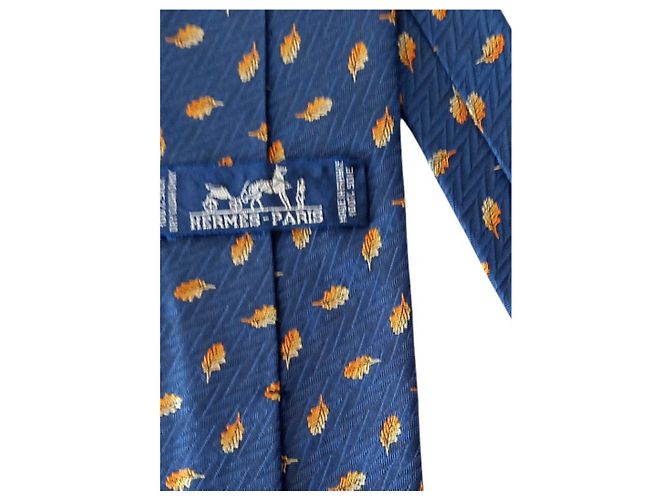Hermès Corbata de Seda Blue - view 7