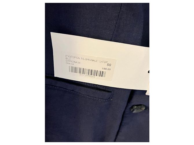 Autre Marque Herren Sommer Leinenmischung Blazer Officna36 Blau - Ansicht 10