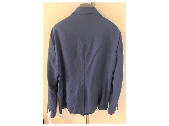 Autre Marque Herren Sommer Leinenmischung Blazer Officna36 Blau - Ansicht 6
