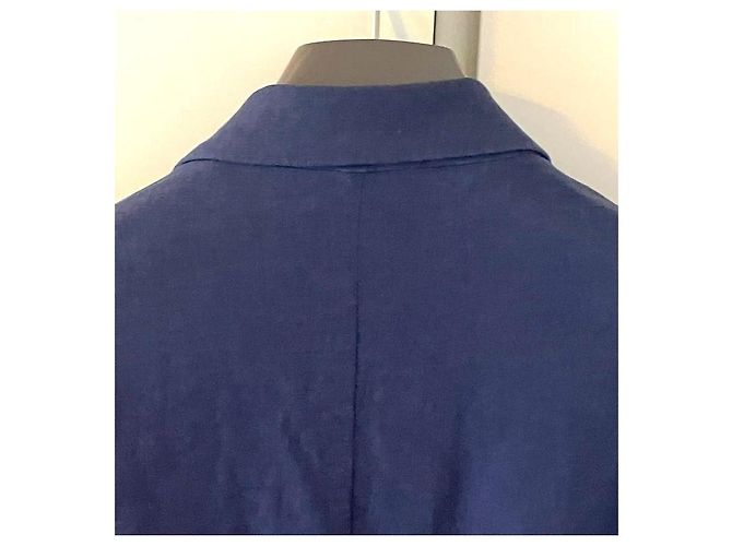 Autre Marque Herren Sommer Leinenmischung Blazer Officna36 Blau - Ansicht 7