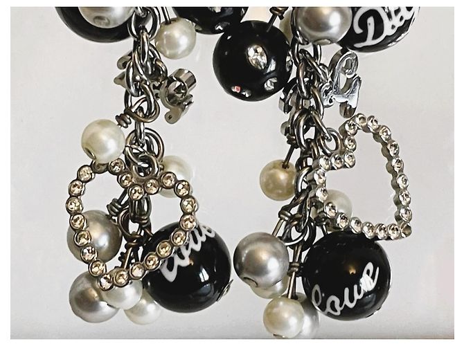 Orecchini DOLCE & GABBANA  con perle bianche e perle nere, cuore con swarovski Argento - vista 3