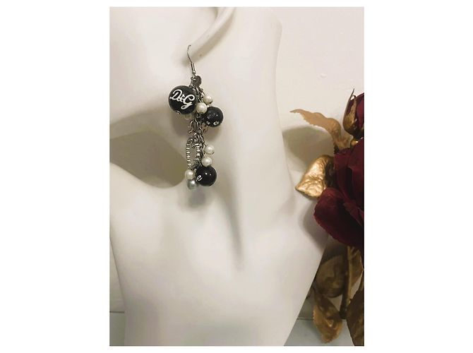 Orecchini DOLCE & GABBANA  con perle bianche e perle nere, cuore con swarovski Argento - vista 7