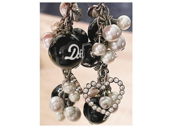 Orecchini DOLCE & GABBANA  con perle bianche e perle nere, cuore con swarovski Argento - vista 8