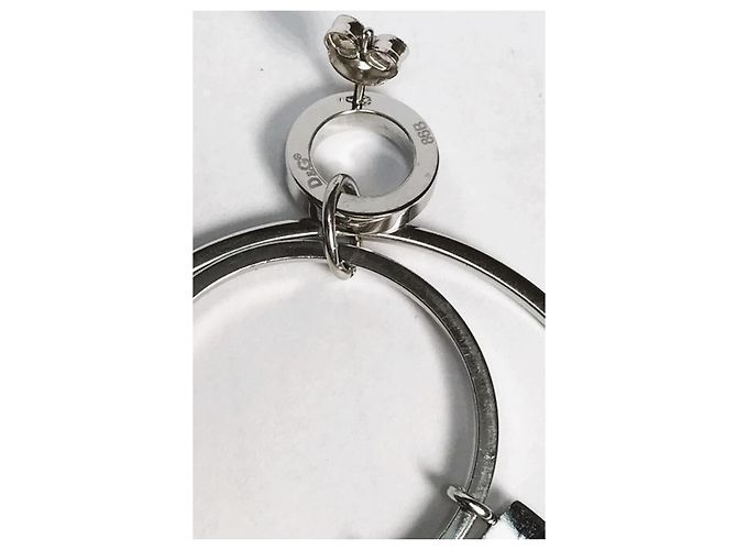 Iconici orecchini doppio cerchio DOLCE & GABBANA acciaio argento - vista 5