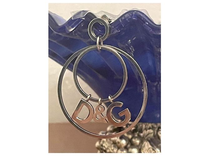 Iconici orecchini doppio cerchio DOLCE & GABBANA acciaio argento - vista 8