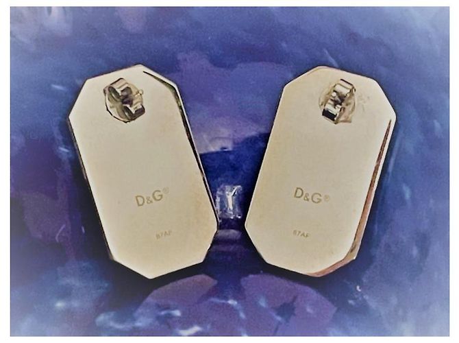 Orecchini DOLCE & GABBANA acciaio e cristalli effetto “specchio” collezione "Lush Argento - vista 4