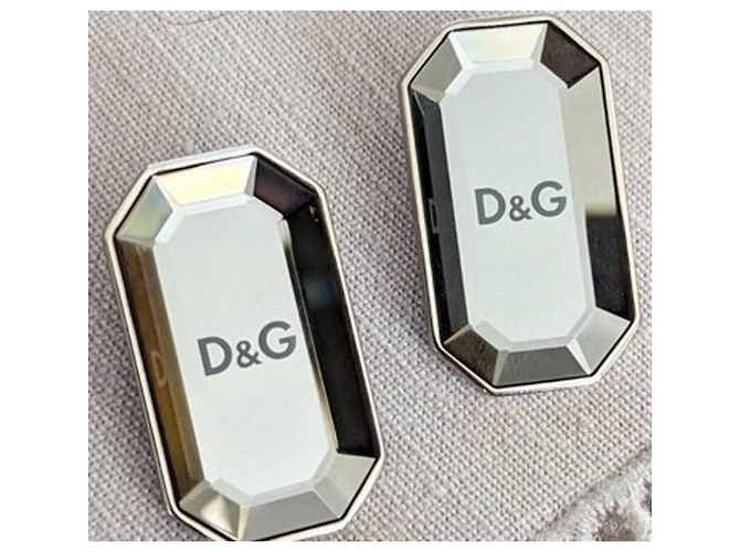 Orecchini DOLCE & GABBANA acciaio e cristalli effetto “specchio” collezione "Lush Argento - vista 5