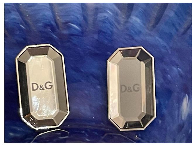 Orecchini DOLCE & GABBANA acciaio e cristalli effetto “specchio” collezione "Lush Argento - vista 7