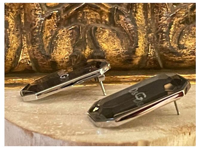 Orecchini DOLCE & GABBANA acciaio e cristalli effetto “specchio” collezione "Lush Argento - vista 8