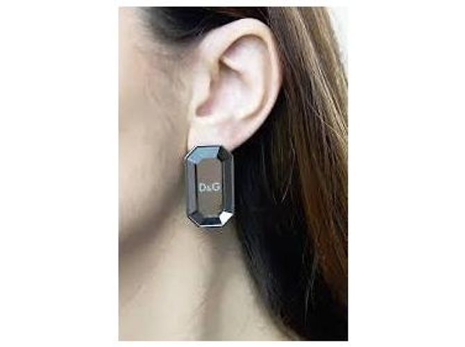 Orecchini DOLCE & GABBANA acciaio e cristalli effetto “specchio” collezione "Lush Argento - vista 9