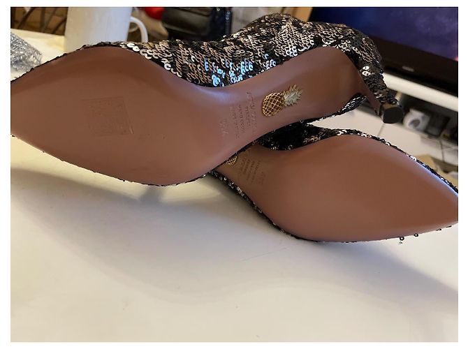 Stivaletti in pelle e strass Aquazzura Multicolore - vista 2