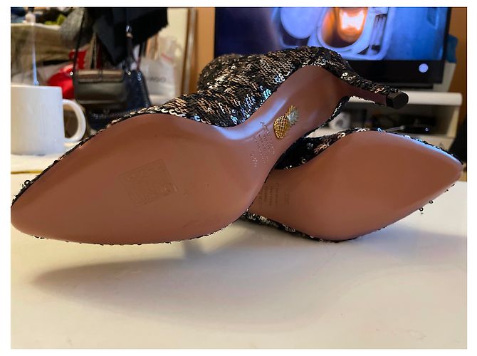 Stivaletti in pelle e strass Aquazzura Multicolore - vista 7