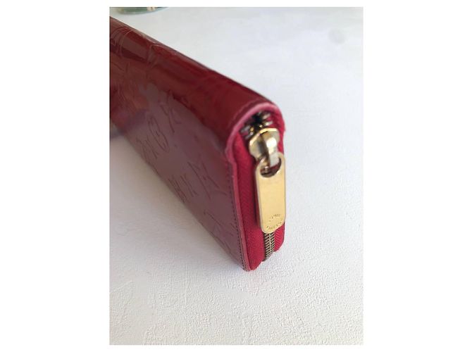 Louis Vuitton Zippy Cartera de Cuero Charol Rojo Roja - vista 5