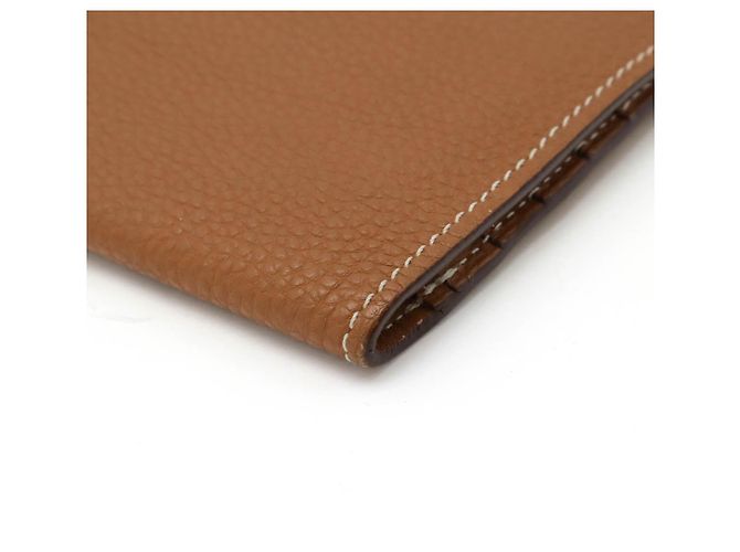 Hermès Carteira bifold longa Dogon em couro Hermes Marrom - vista 3