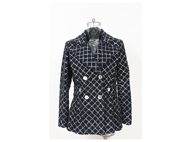 Timeless Blazer de doble botonadura en tweed de algodón negro de Chanel - vista 6