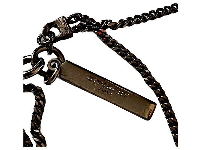 Collana pendente a catena a due livelli con squalo Givenchy Riccardo Tisci autentica Silver hardware - vista 10