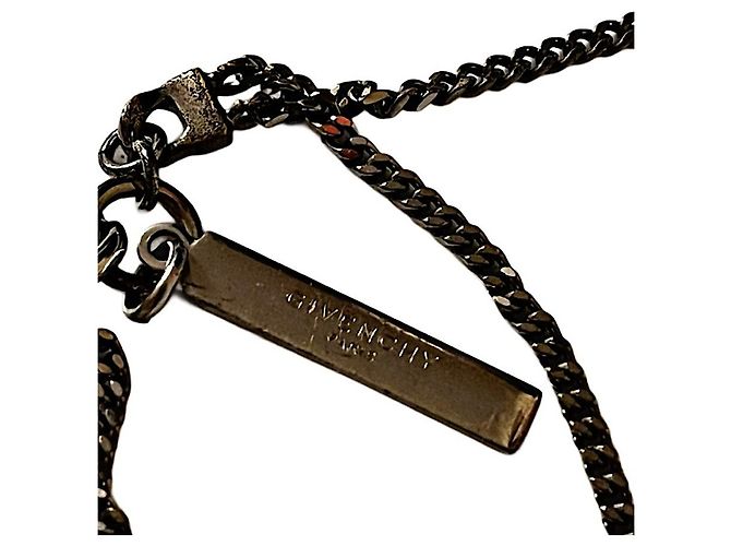 Collana pendente a catena a due livelli con squalo Givenchy Riccardo Tisci autentica Silver hardware - vista 9
