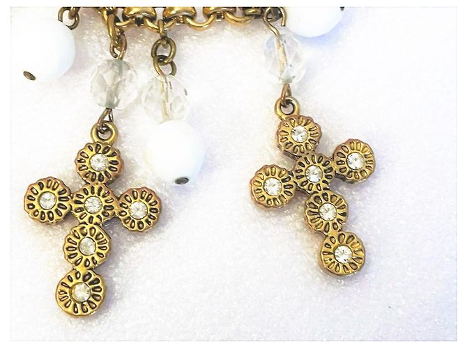 Magnifico raro bracciale DOLCE & GABBANA dorato croci swarovski D'oro - vista 10
