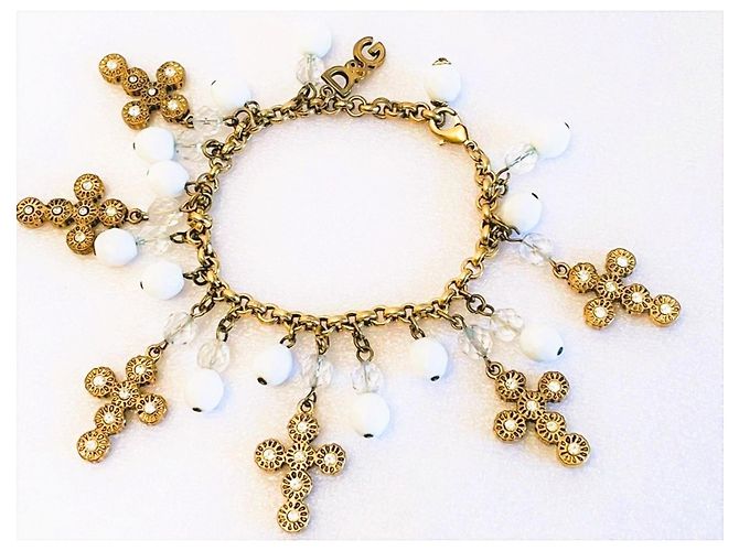 Magnifico raro bracciale DOLCE & GABBANA dorato croci swarovski D'oro - vista 4