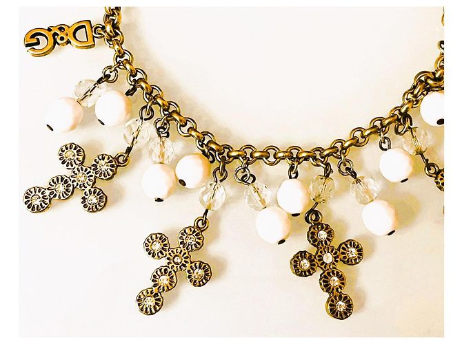 Magnifico raro bracciale DOLCE & GABBANA dorato croci swarovski D'oro - vista 5