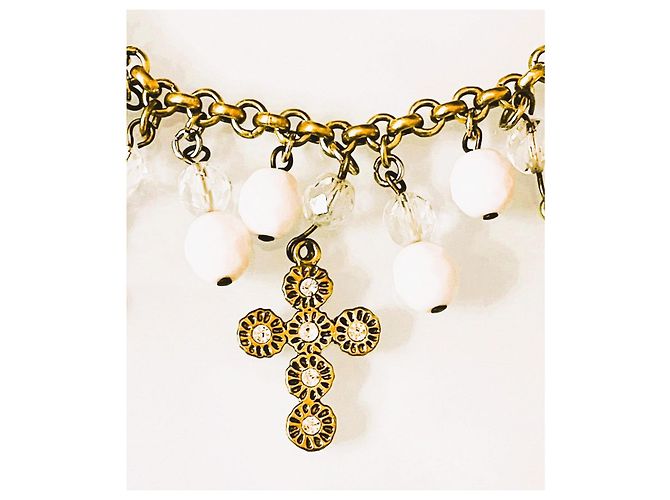 Magnifico raro bracciale DOLCE & GABBANA dorato croci swarovski D'oro - vista 7
