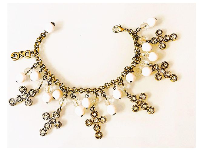 Magnifico raro bracciale DOLCE & GABBANA dorato croci swarovski D'oro - vista 9
