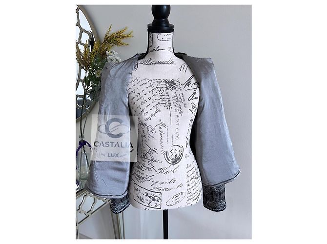 Chanel Tweedjacke Paris / New York mit Kamelien 38 FR Mehrfarben - Ansicht 14