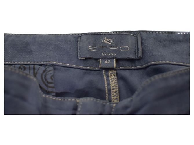 Etro Cropped Pants Blau Baumwolle - Ansicht 3