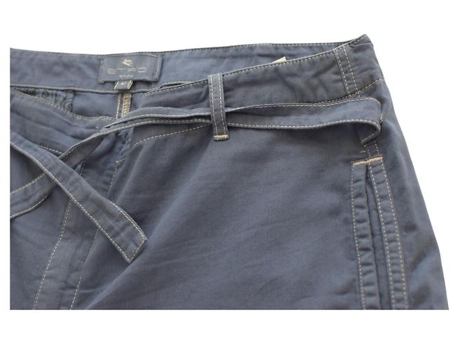 Etro Cropped Pants Blau Baumwolle - Ansicht 4