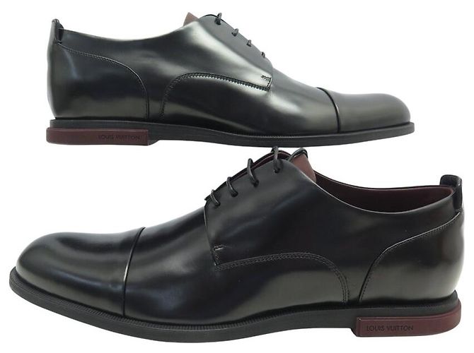 NUOVE SCARPE LOUIS VUITTON DERBY MINISTER 7.5 41.5 IN PELLE NERA Nero - vista 3