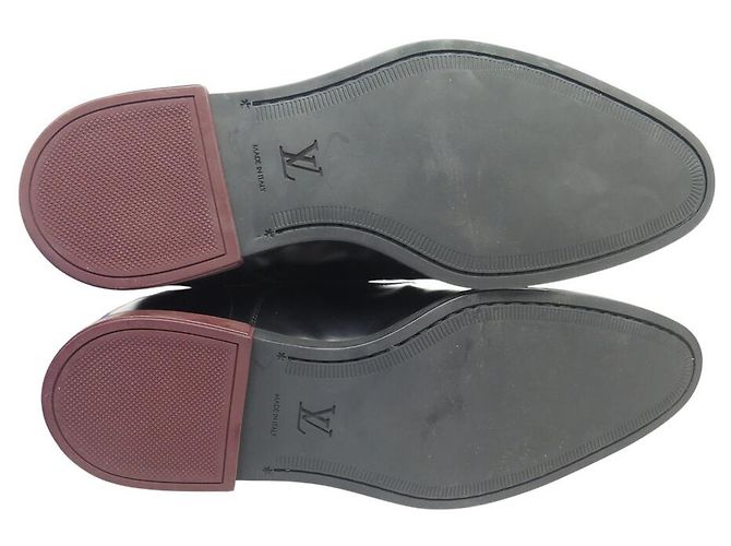 NUOVE SCARPE LOUIS VUITTON DERBY MINISTER 7.5 41.5 IN PELLE NERA Nero - vista 6